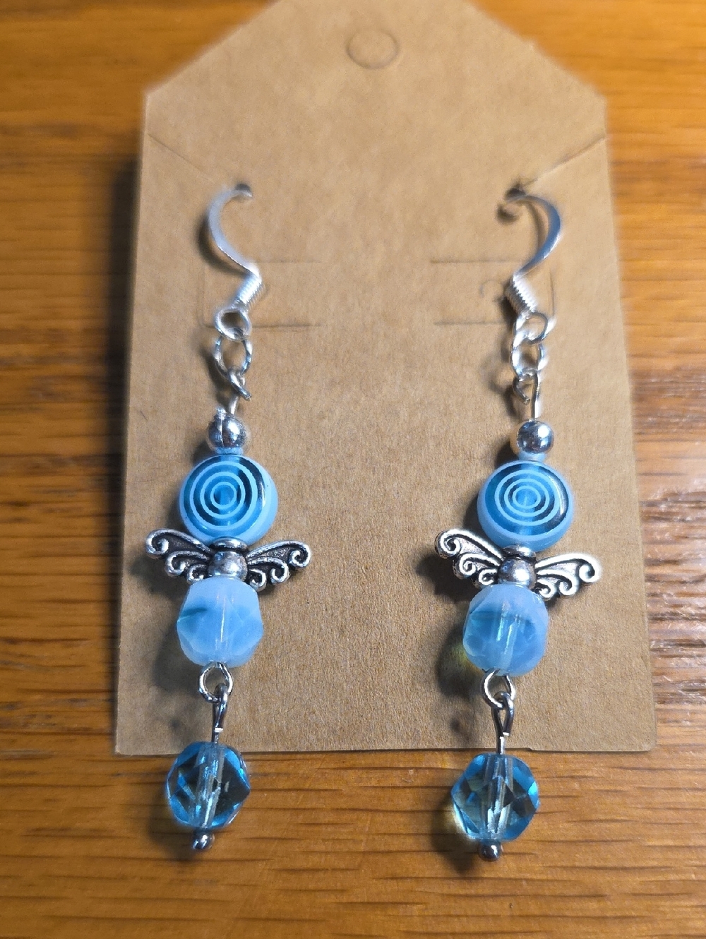 Blue Angel Drop Earrings - Handmade